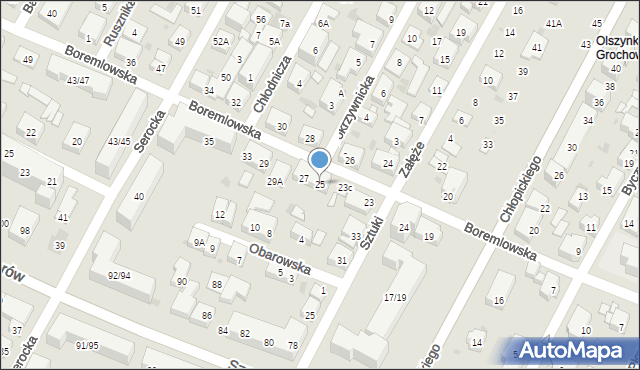 Warszawa, Boremlowska, 25, mapa Warszawy