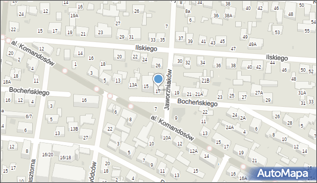 Warszawa, Bocheńskiego-Dubańca Eugeniusza, 17, mapa Warszawy