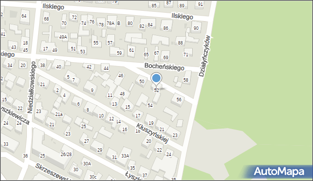 Warszawa, Bocheńskiego-Dubańca Eugeniusza, 52, mapa Warszawy