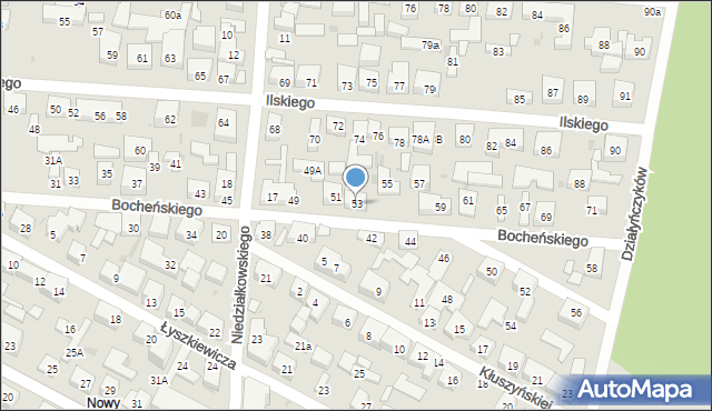 Warszawa, Bocheńskiego-Dubańca Eugeniusza, 53, mapa Warszawy