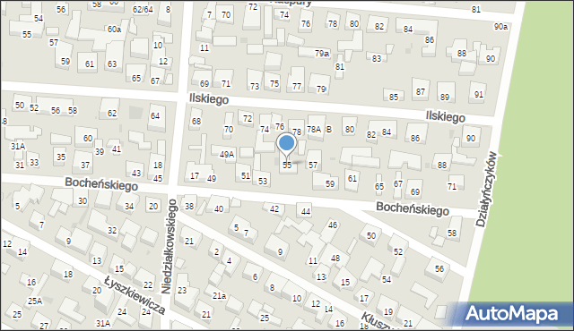 Warszawa, Bocheńskiego-Dubańca Eugeniusza, 55, mapa Warszawy