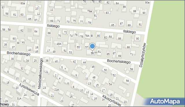 Warszawa, Bocheńskiego-Dubańca Eugeniusza, 59, mapa Warszawy