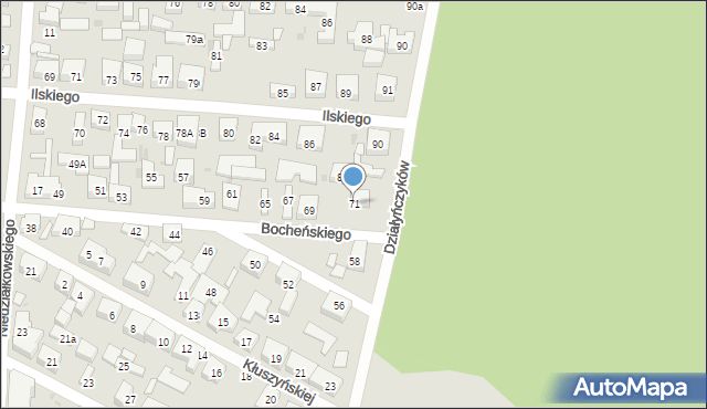 Warszawa, Bocheńskiego-Dubańca Eugeniusza, 71, mapa Warszawy