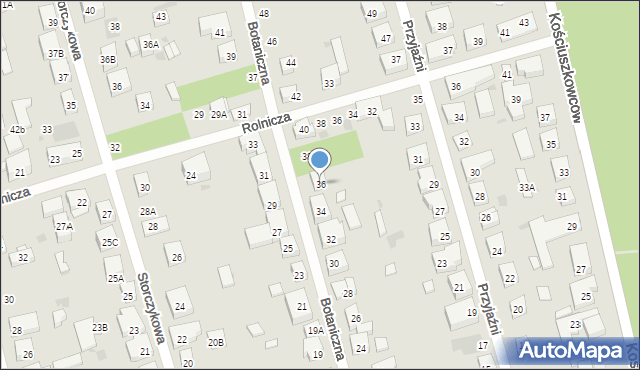 Warszawa, Botaniczna, 36, mapa Warszawy