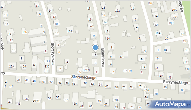 Warszawa, Botaniczna, 5, mapa Warszawy