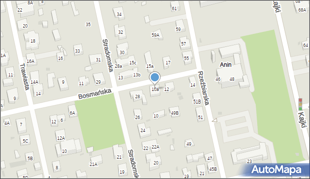 Warszawa, Bosmańska, 10a, mapa Warszawy