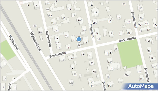 Warszawa, Bosmańska, 3A, mapa Warszawy