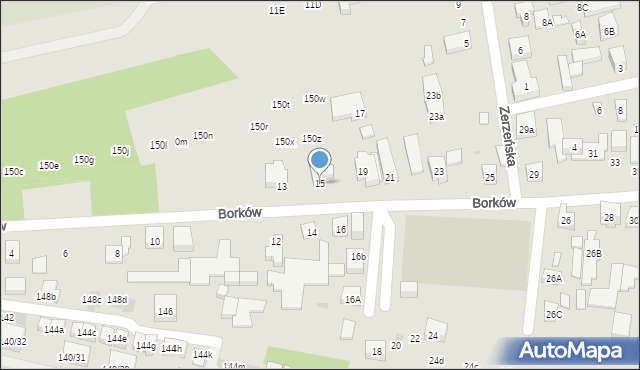 Warszawa, Borków, 15, mapa Warszawy