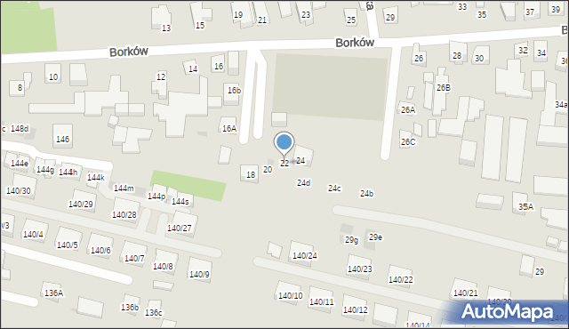Warszawa, Borków, 22, mapa Warszawy