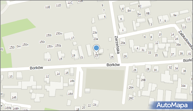 Warszawa, Borków, 23, mapa Warszawy