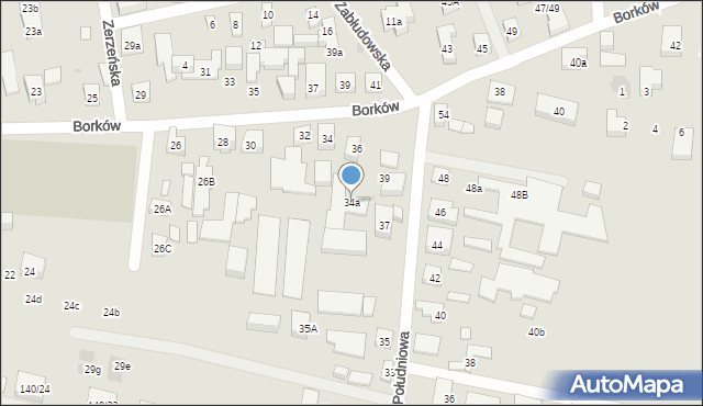 Warszawa, Borków, 34a, mapa Warszawy