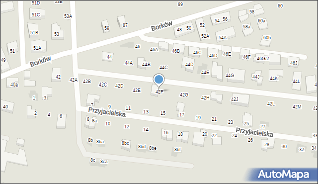 Warszawa, Borków, 42F, mapa Warszawy