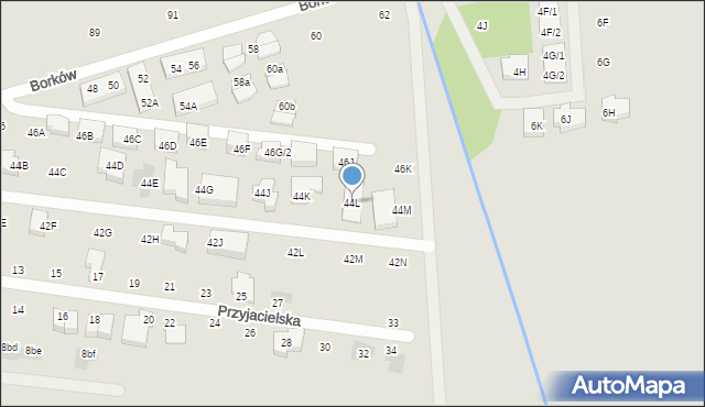 Warszawa, Borków, 44L, mapa Warszawy
