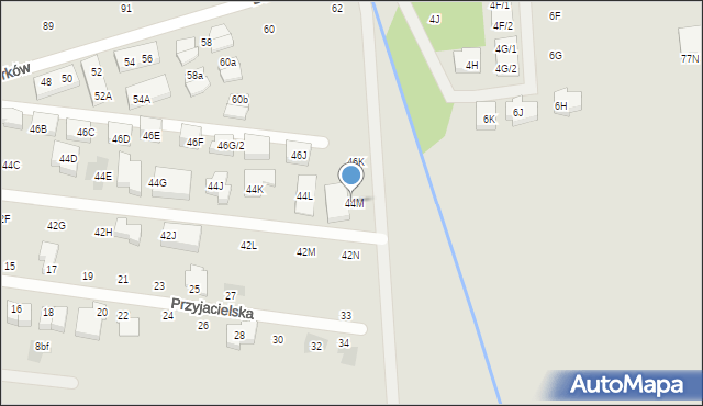 Warszawa, Borków, 44M, mapa Warszawy