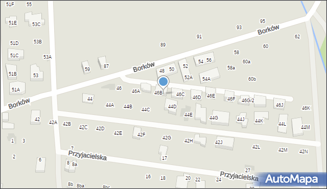 Warszawa, Borków, 46B/2, mapa Warszawy