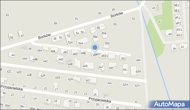 Warszawa, Borków, 46F, mapa Warszawy