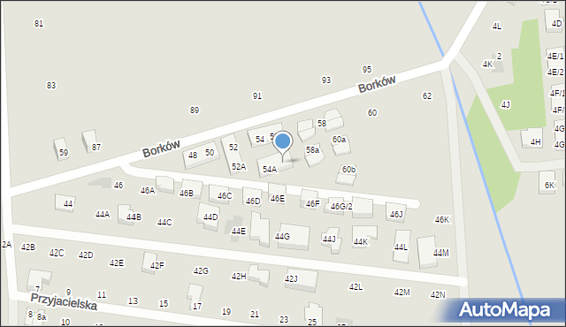 Warszawa, Borków, 56A, mapa Warszawy