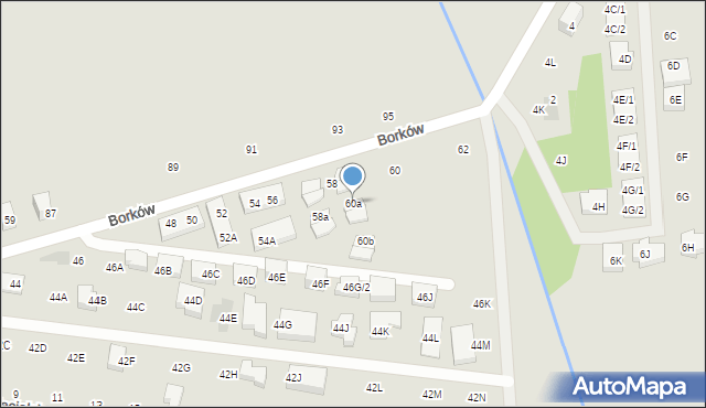 Warszawa, Borków, 60a, mapa Warszawy