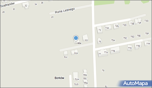 Warszawa, Borków, 63b, mapa Warszawy