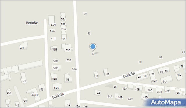 Warszawa, Borków, 83, mapa Warszawy