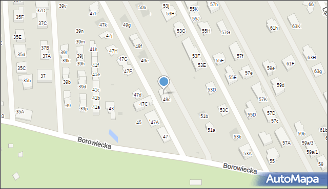 Warszawa, Borowiecka, 49ca, mapa Warszawy
