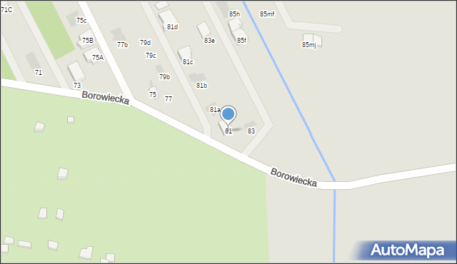 Warszawa, Borowiecka, 81, mapa Warszawy