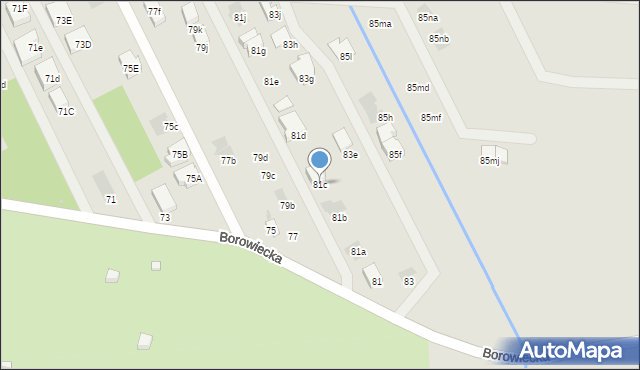Warszawa, Borowiecka, 81c, mapa Warszawy