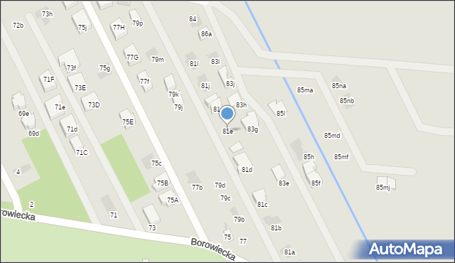 Warszawa, Borowiecka, 81e, mapa Warszawy