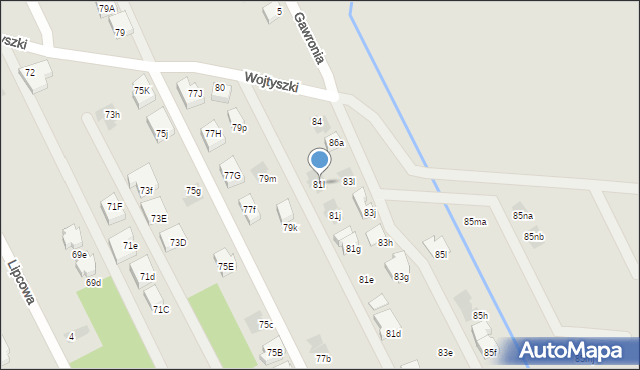 Warszawa, Borowiecka, 81l, mapa Warszawy