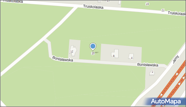 Warszawa, Bonisławska, 10, mapa Warszawy