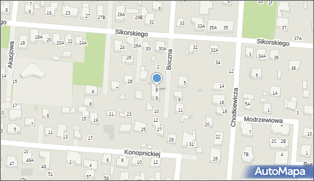 Warszawa, Boczna, 6, mapa Warszawy