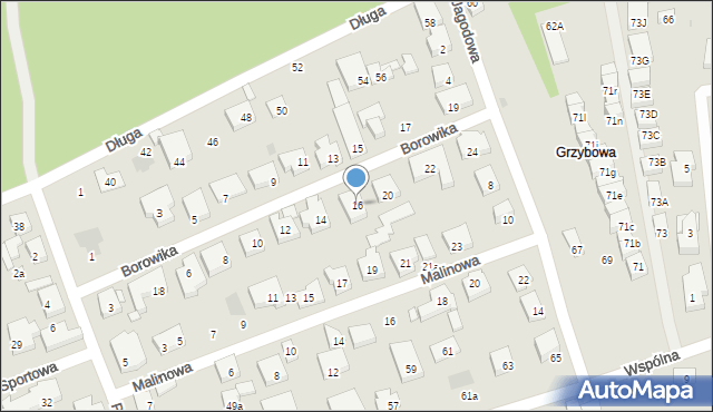 Warszawa, Borowika, 16, mapa Warszawy