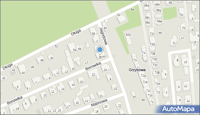 Warszawa, Borowika, 19, mapa Warszawy