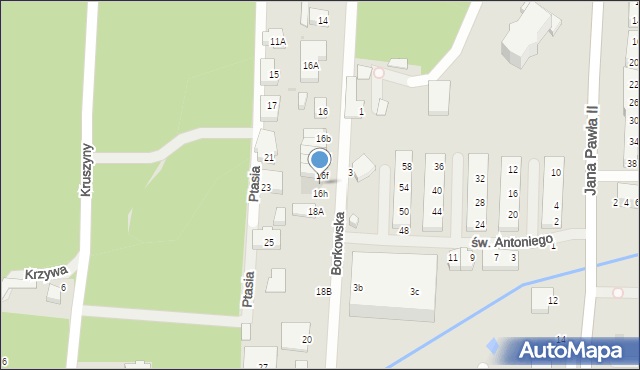 Warszawa, Borkowska, 16g, mapa Warszawy