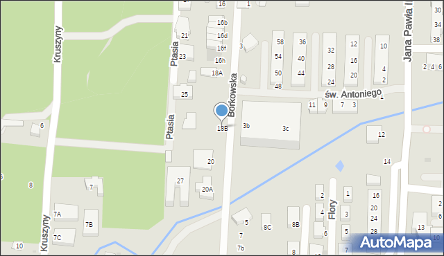 Warszawa, Borkowska, 18B, mapa Warszawy