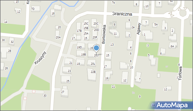 Warszawa, Borkowska, 20J, mapa Warszawy