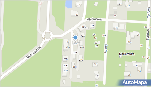 Warszawa, Borkowska, 24C, mapa Warszawy