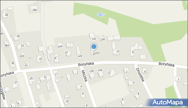 Warszowice, Boryńska, 12, mapa Warszowice