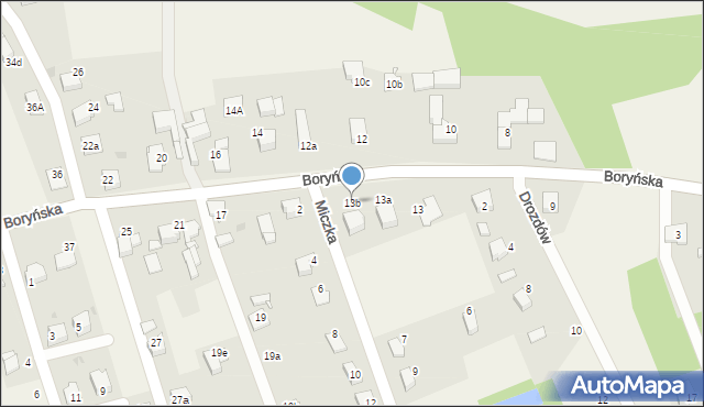 Warszowice, Boryńska, 13b, mapa Warszowice