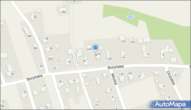 Warszowice, Boryńska, 14, mapa Warszowice