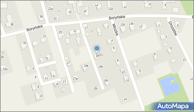 Warszowice, Boryńska, 19, mapa Warszowice