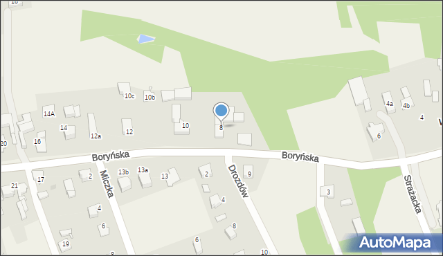 Warszowice, Boryńska, 8, mapa Warszowice