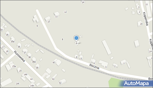 Węgorzyno, Boczna, 7, mapa Węgorzyno