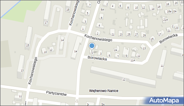 Wejherowo, Borowiacka, 1, mapa Wejherowo