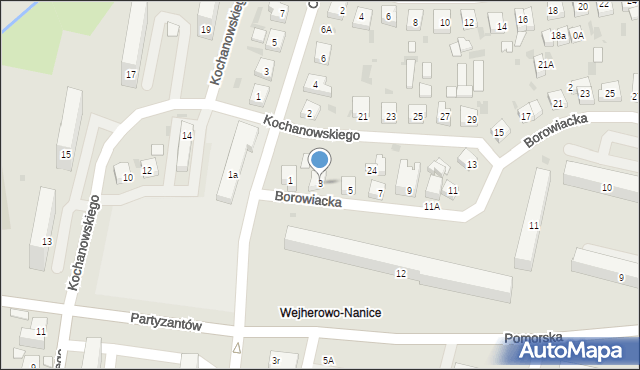 Wejherowo, Borowiacka, 3, mapa Wejherowo