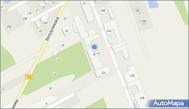 Wiązowna, Boryszewska, 2c, mapa Wiązowna