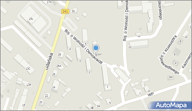 Więcbork, Bojowników o Wolność i Demokrację, 6, mapa Więcbork