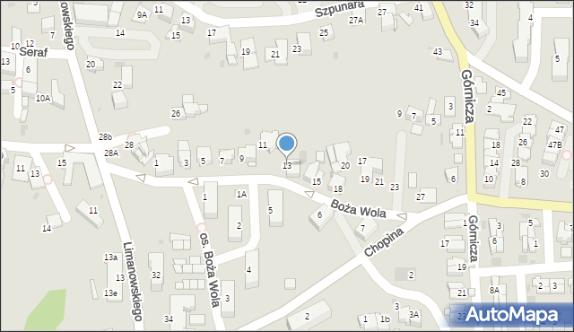 Wieliczka, Boża Wola, 13, mapa Wieliczka