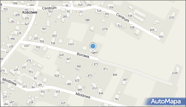 Wieprz, Borowa, 745, mapa Wieprz