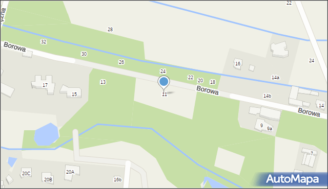Wilcza Góra, Borowa, 11, mapa Wilcza Góra